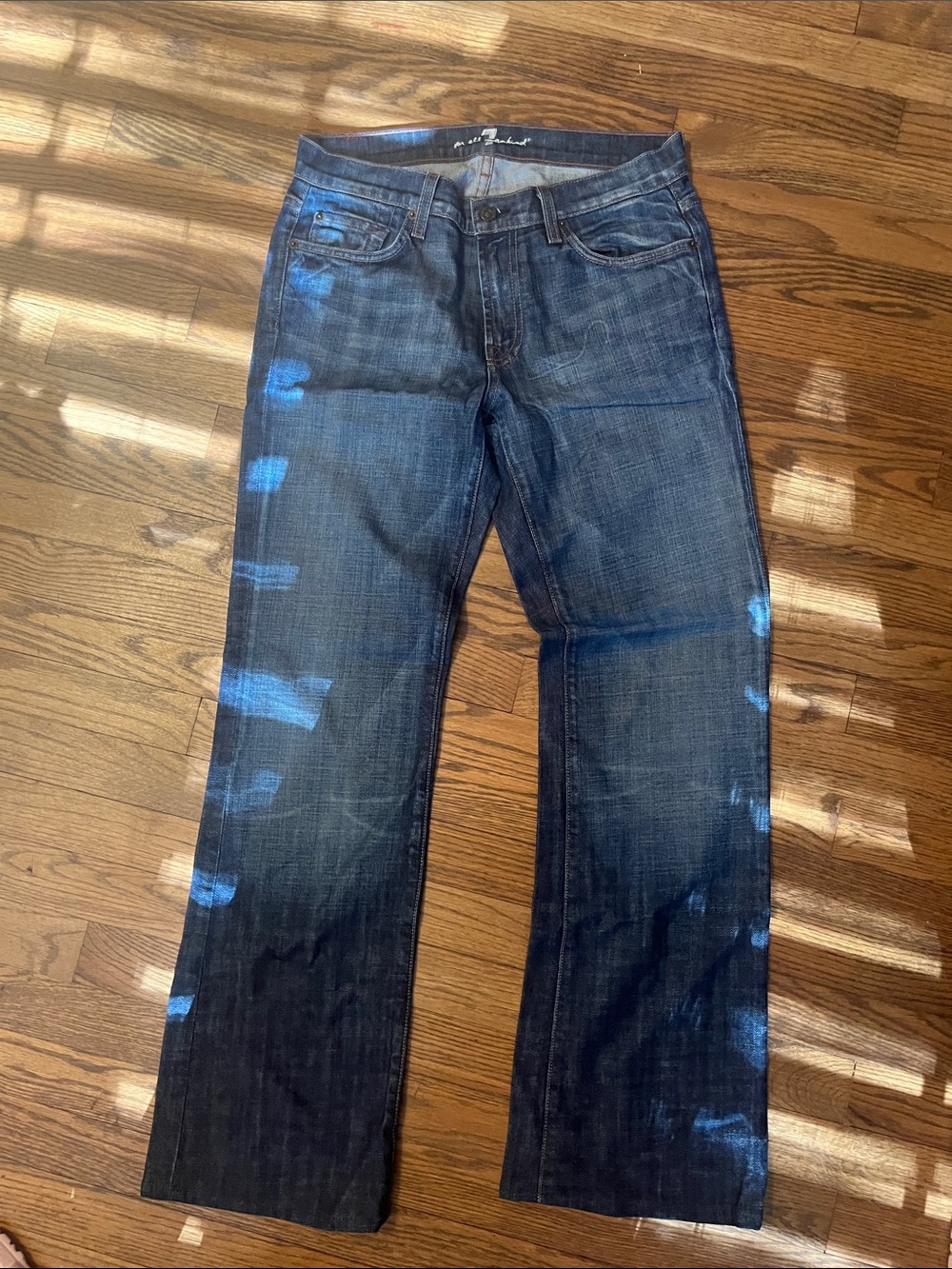 7 For All Mankind Men’s Bootcut Jeans in Dark Blue